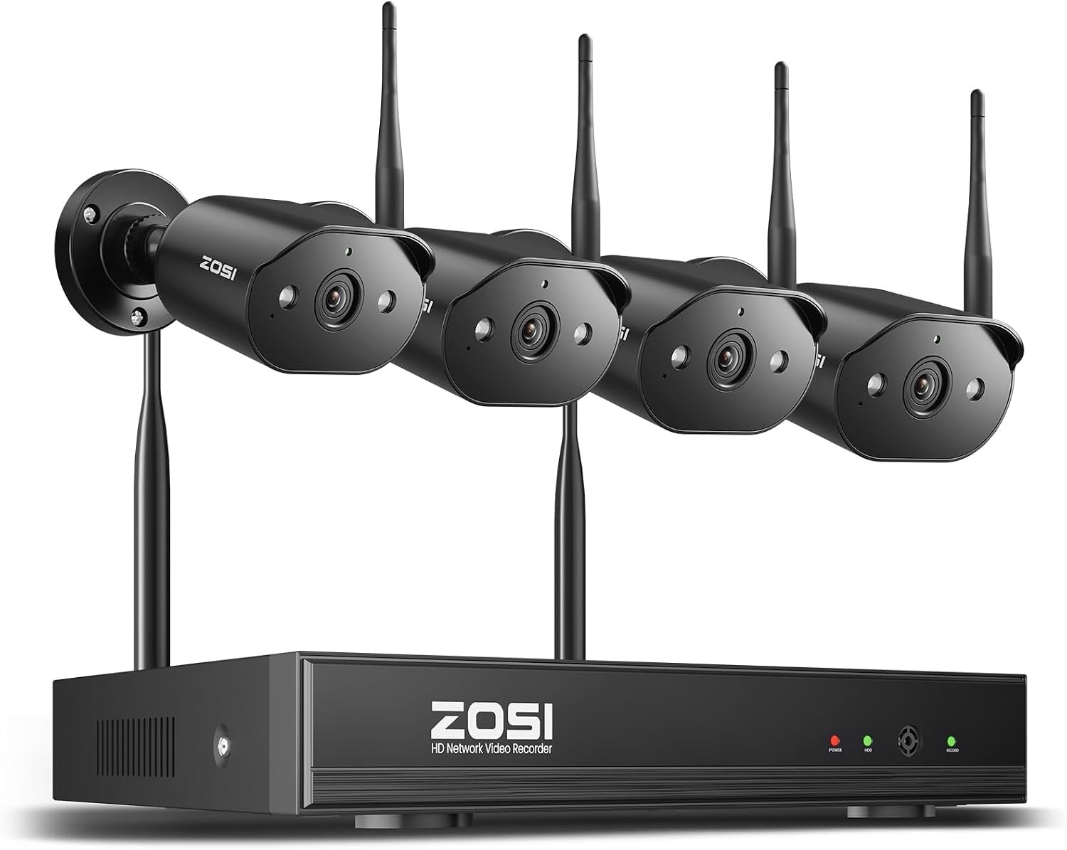 ZOSI 8CH 3MP 2K Wireless Security Camera System 4 x WiFi IP Camera Detect Audio