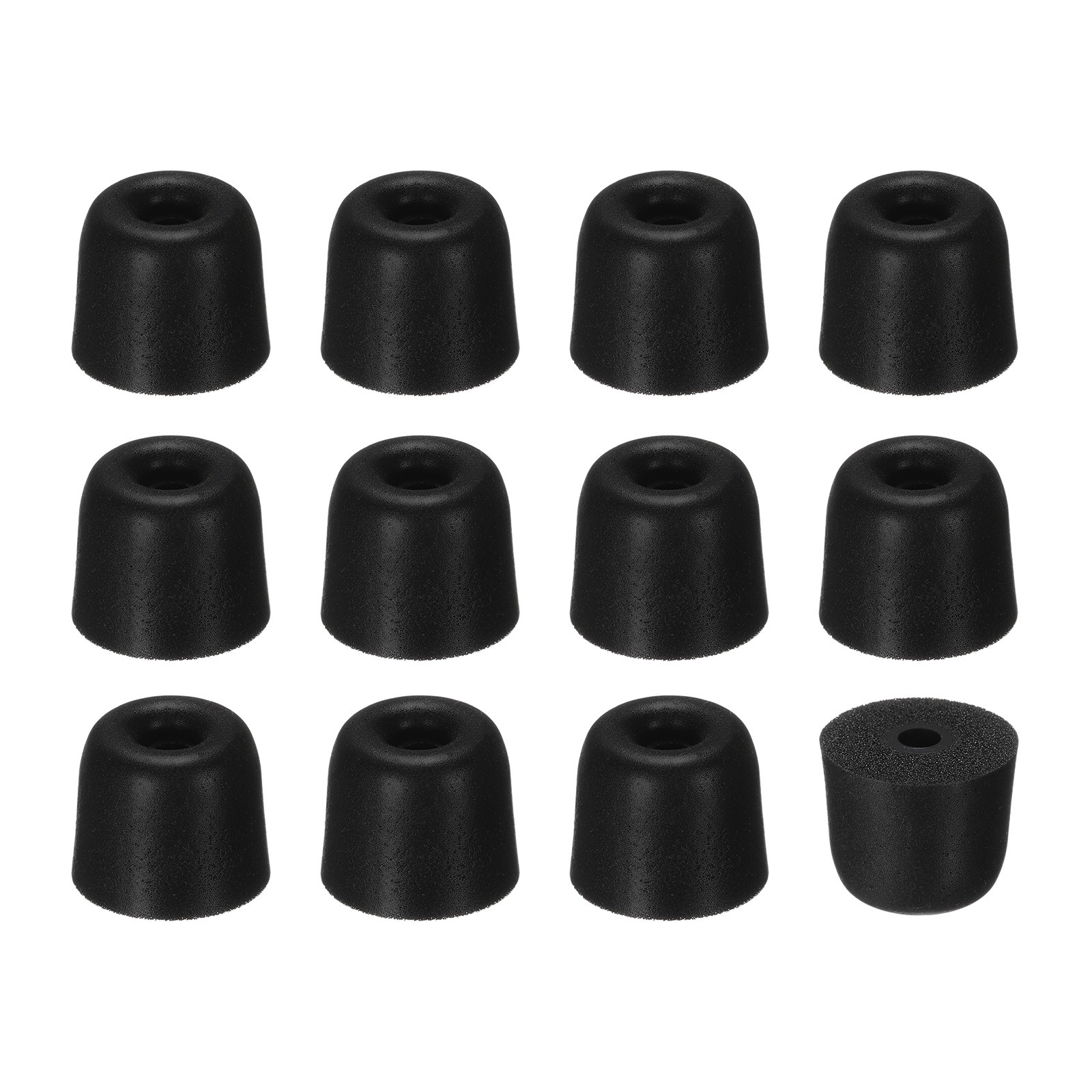 Memory Foam Earbud Tips (3mm/0.12"), 12Pcs - Large Ear Bud Tips, Black
