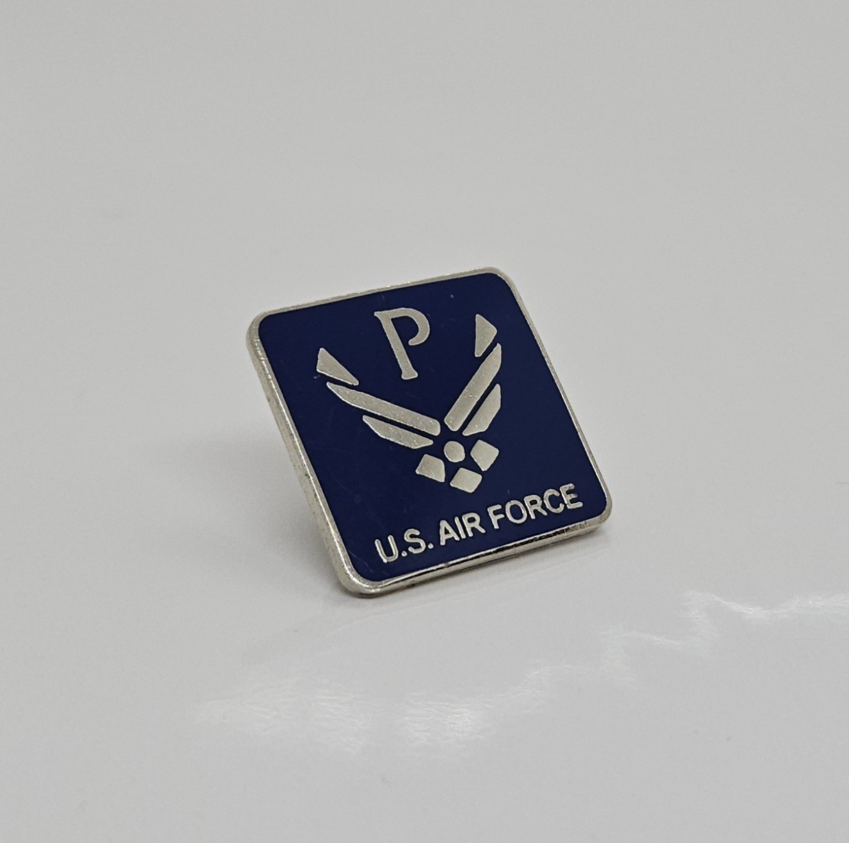 US Air Force USAF P Lapel Pin Blue Enamel Wing Design 3/4"