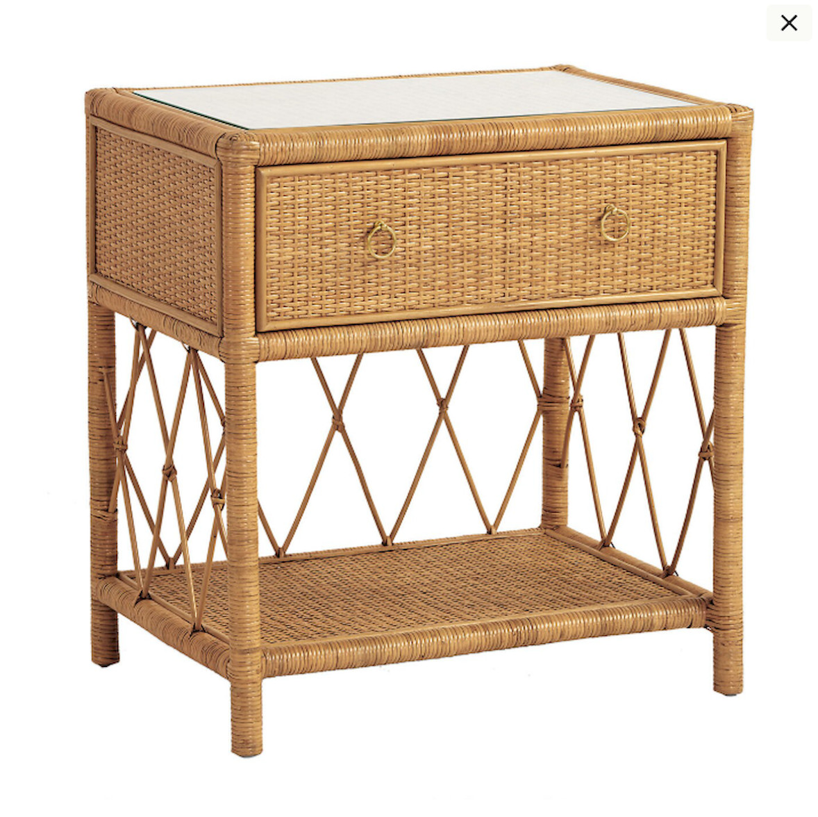 Suzanne Kasler Southport Rattan 1-Drawer Nightstand, US Stock, Free Shipping