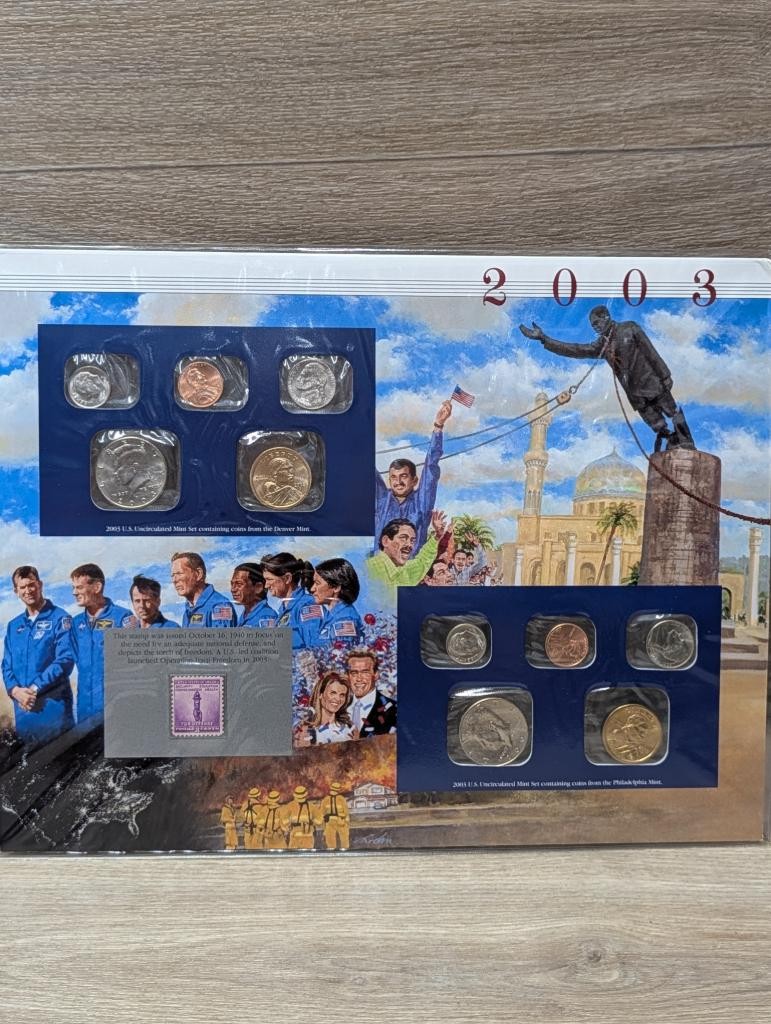2003 US Uncirculated Mint Set Postal Commemorative Society History Panel Stamp