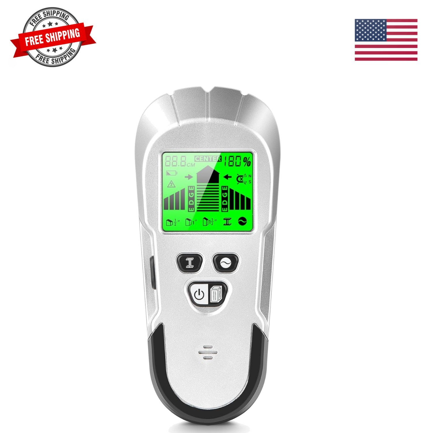 Stud Finder - 6 in 1 Electronic Wood Detector with Upgraded HD LCD Display fo...