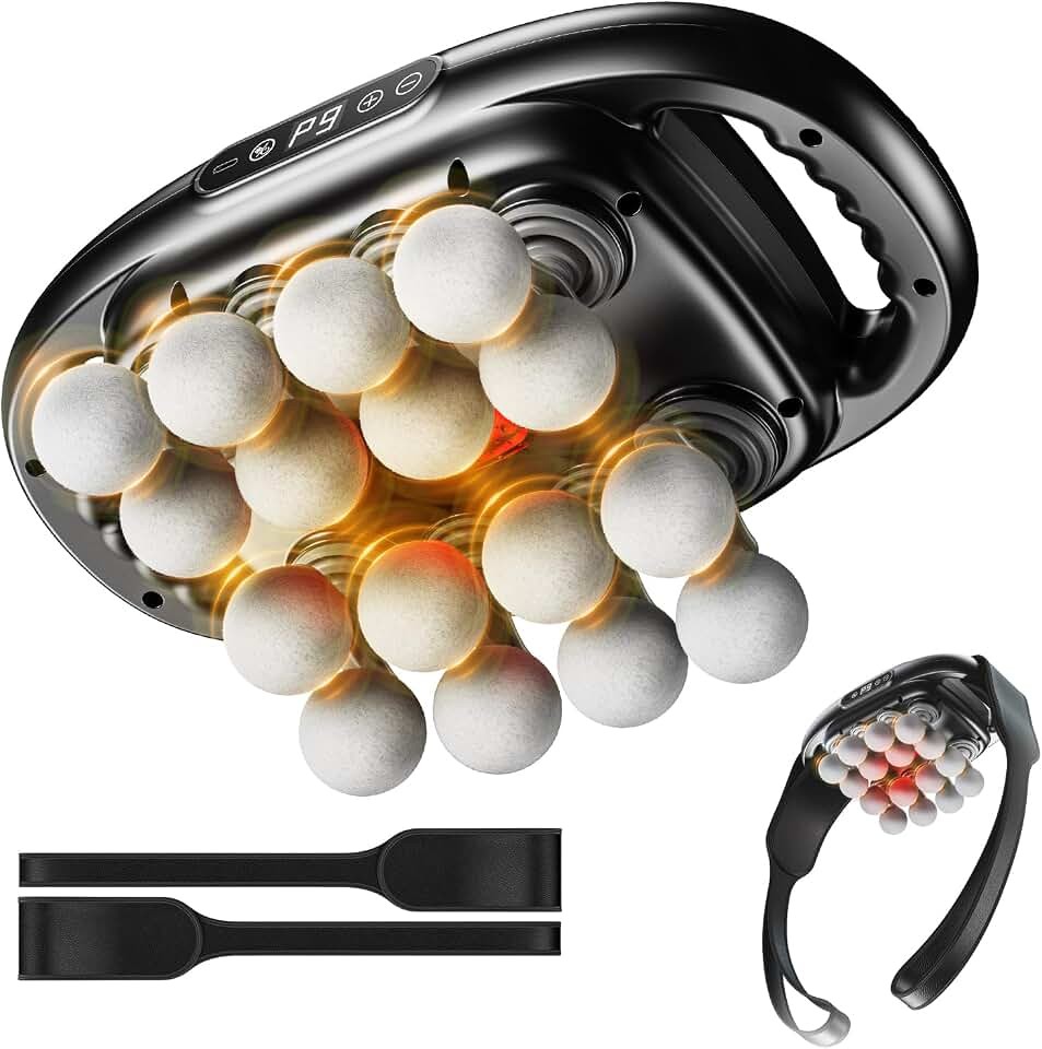 16-Head Massage Gun Deep Tissue with Hand Straps, Electric Muscle Massager with
