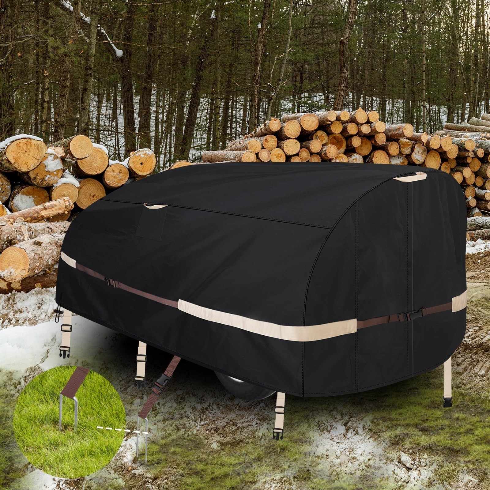 Log Splitter Cover Heavy windproof and waterproof(94"L X 49"W X 41"H) for 15-...