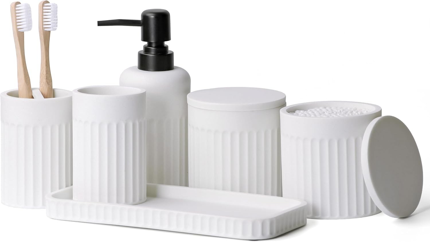Bathroom Accessory Set - 6 Pieces Bathroom Accessories Set Complete with Soap