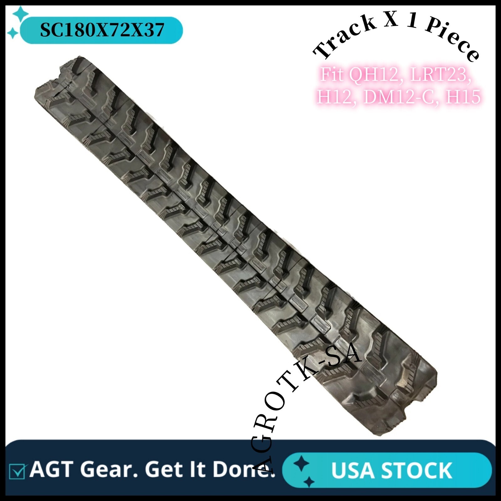 X 1 Piece Rubber Track for AGT QH12, H12, DM12-C, H15 Mini Excavators