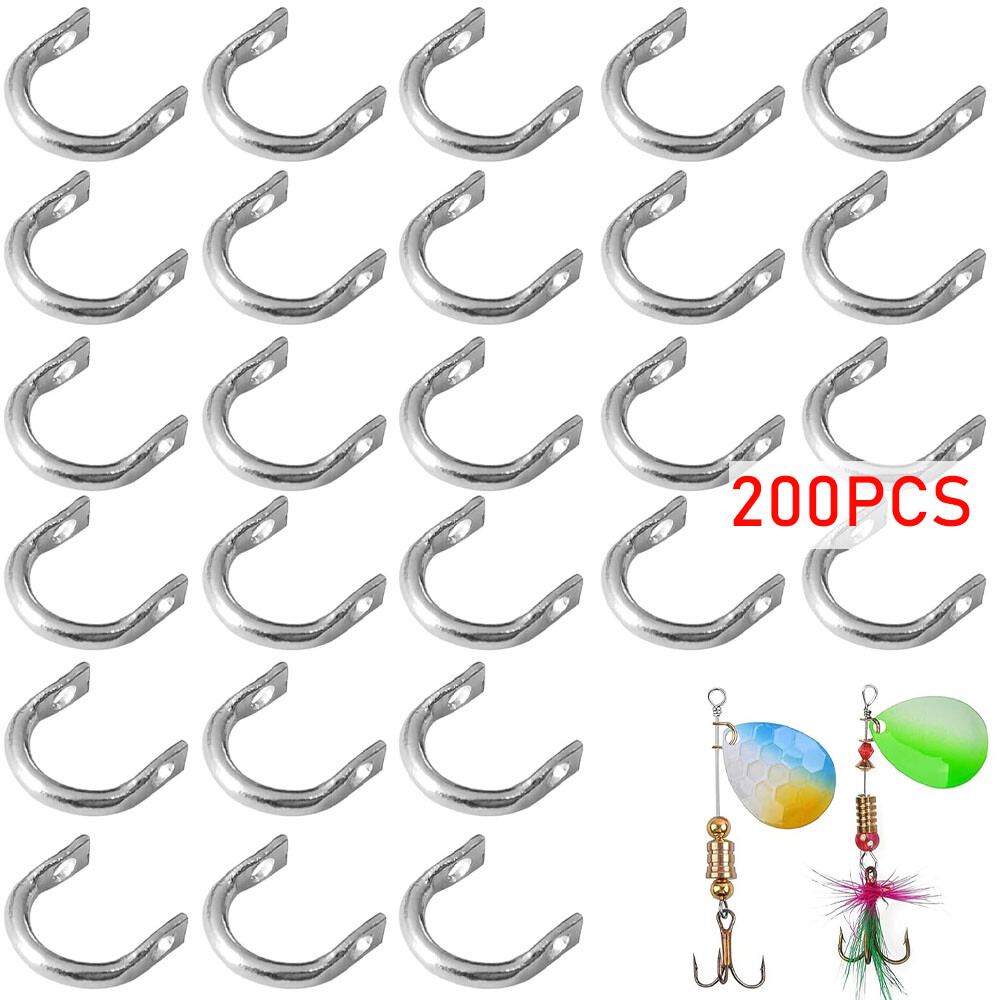 200X Fishing Clevis U-Shaped Brass Silver Links Spinnerbait Spinner Blade Clevis
