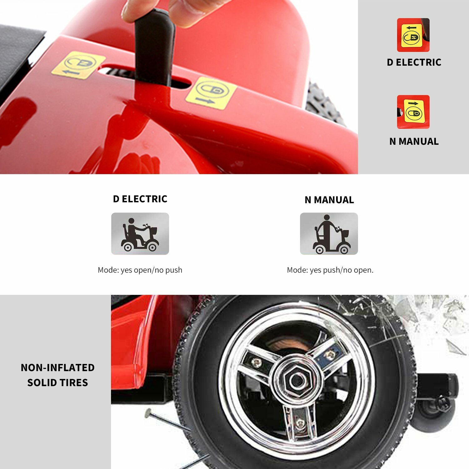 2024 4 Wheels Mobility Scooter Electric Powered Wheelchair Device for Adult Home