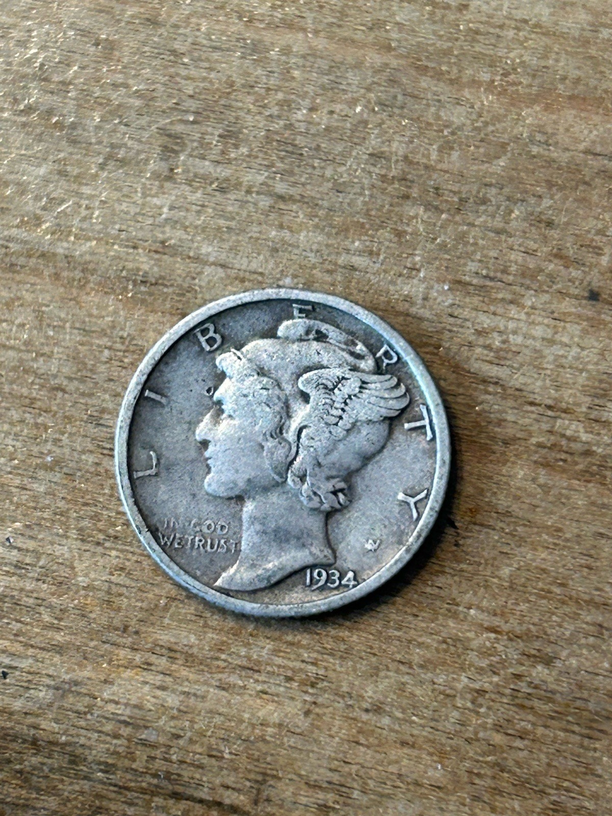 1934 Mercury Dime XF
