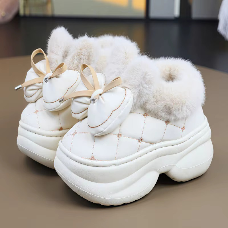 Women’s Winter Furry Mule Slippers Bunny Ear Design Warm Indoor Outdoor Clogs