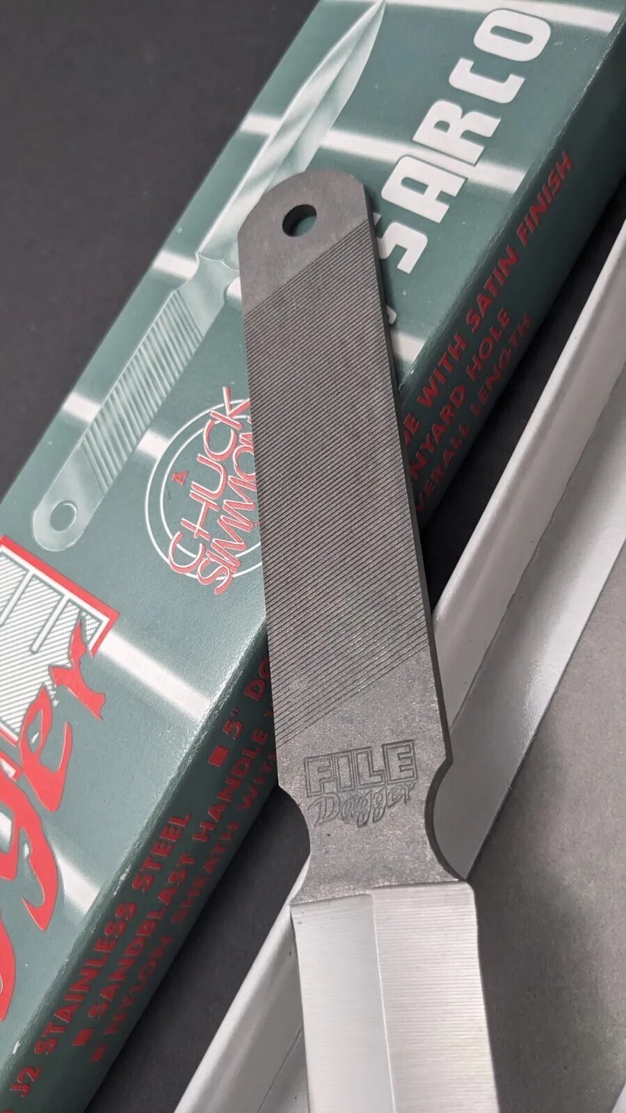 SARCO -FILE DAGGER-A CHUCK SIMMONS DESIGN 10" 420 J2 Steel