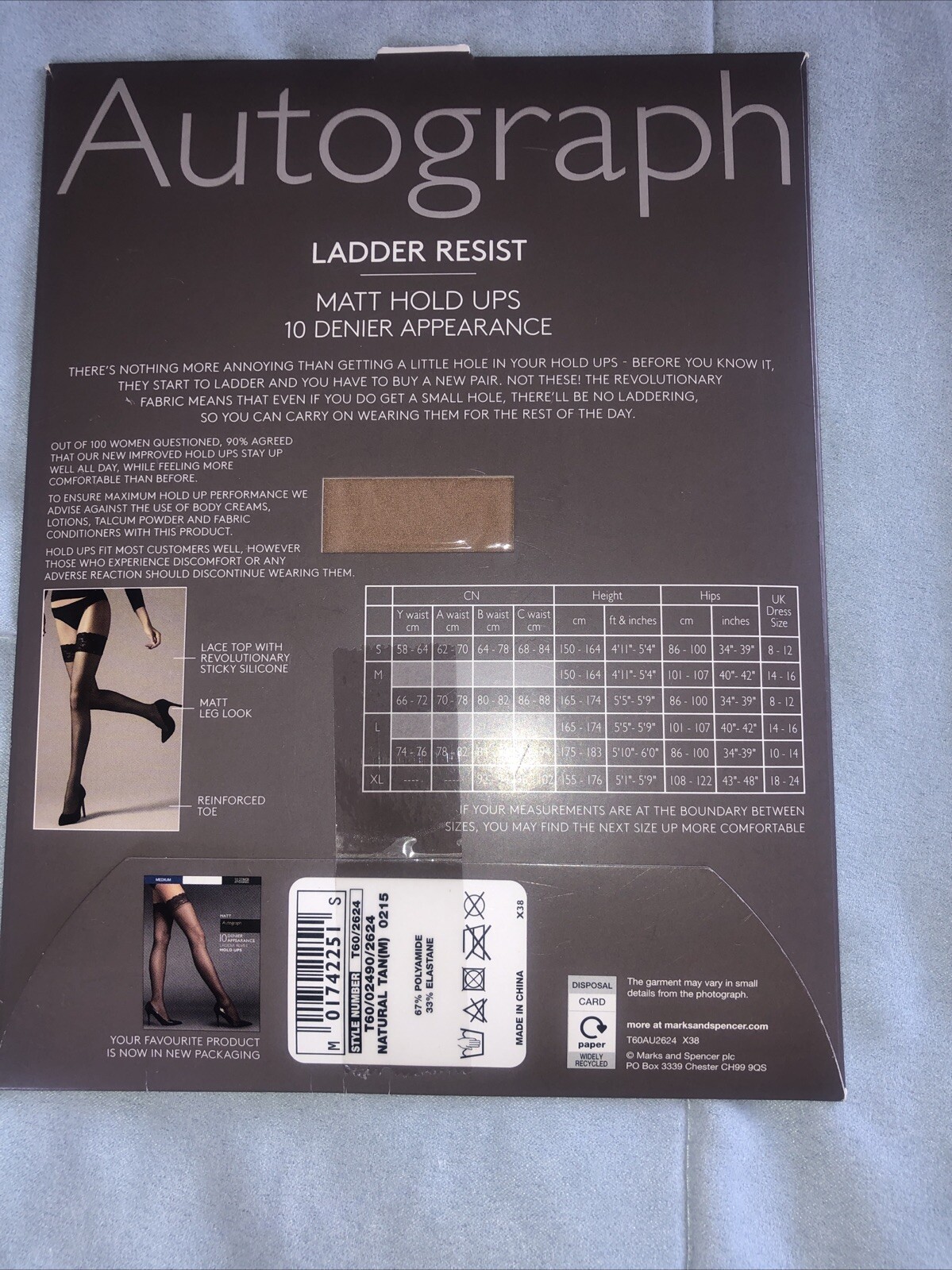M&S Autograph Hold Ups Tights Medium 10 Denier Natural Ran
