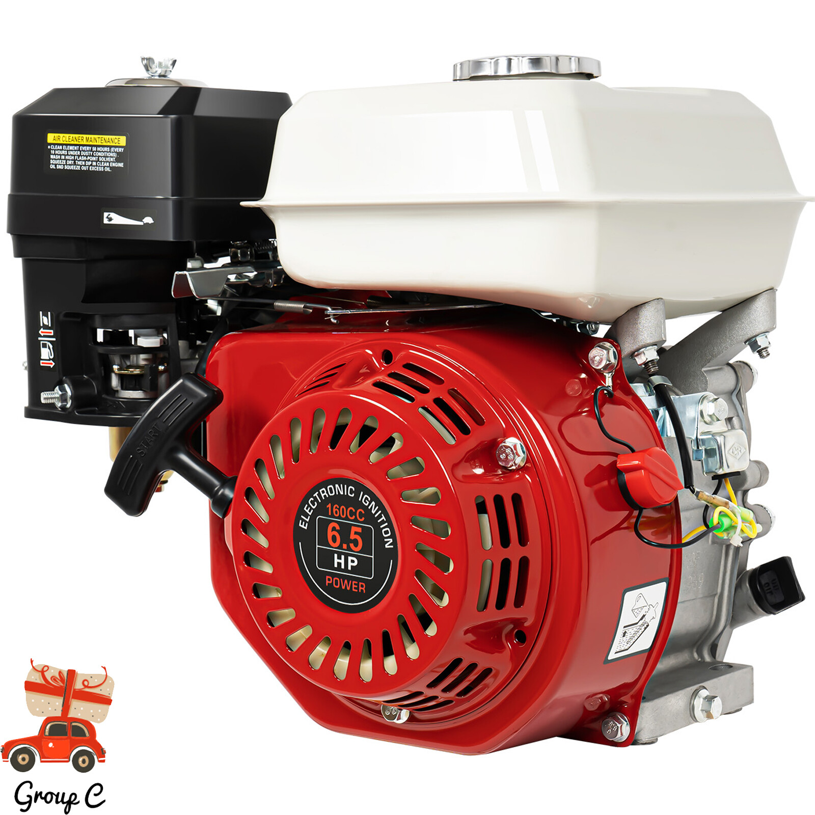 6.5HP 200cc Gas Engine For Honda GX160, 4 Stroke OHV Air Cooled Horizontal Shaft