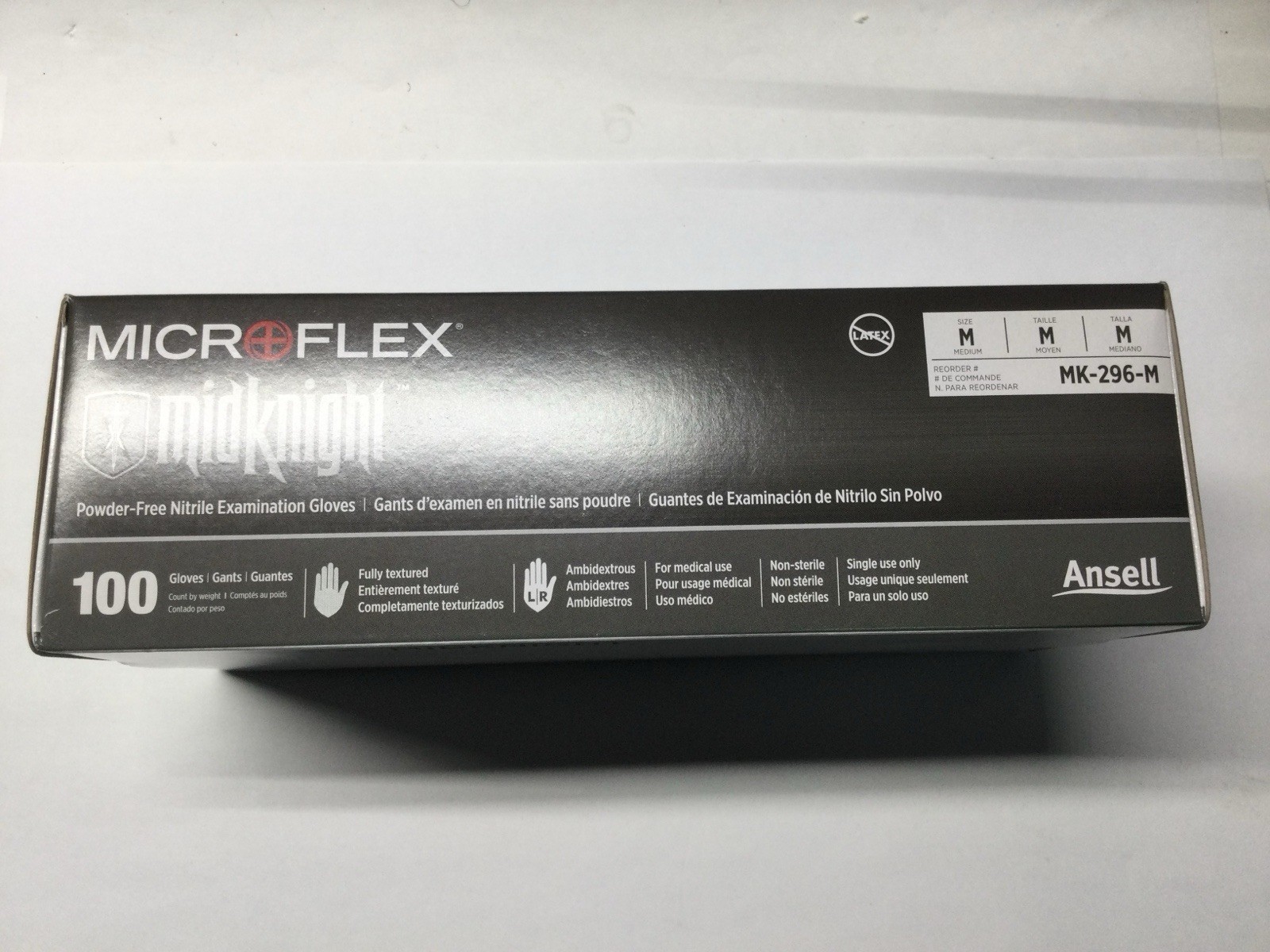 GLOVES MICROFLEX MidKnight MK-296 MEDIUM MK-296-M ANSELL
