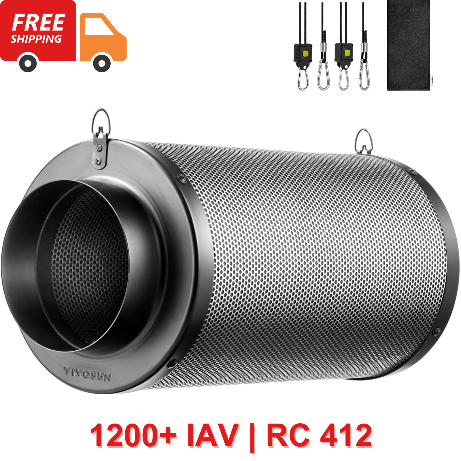 Air Carbon Filter 4", Australian Charcoal, Odor Control, Hydroponics, Grow Rooms