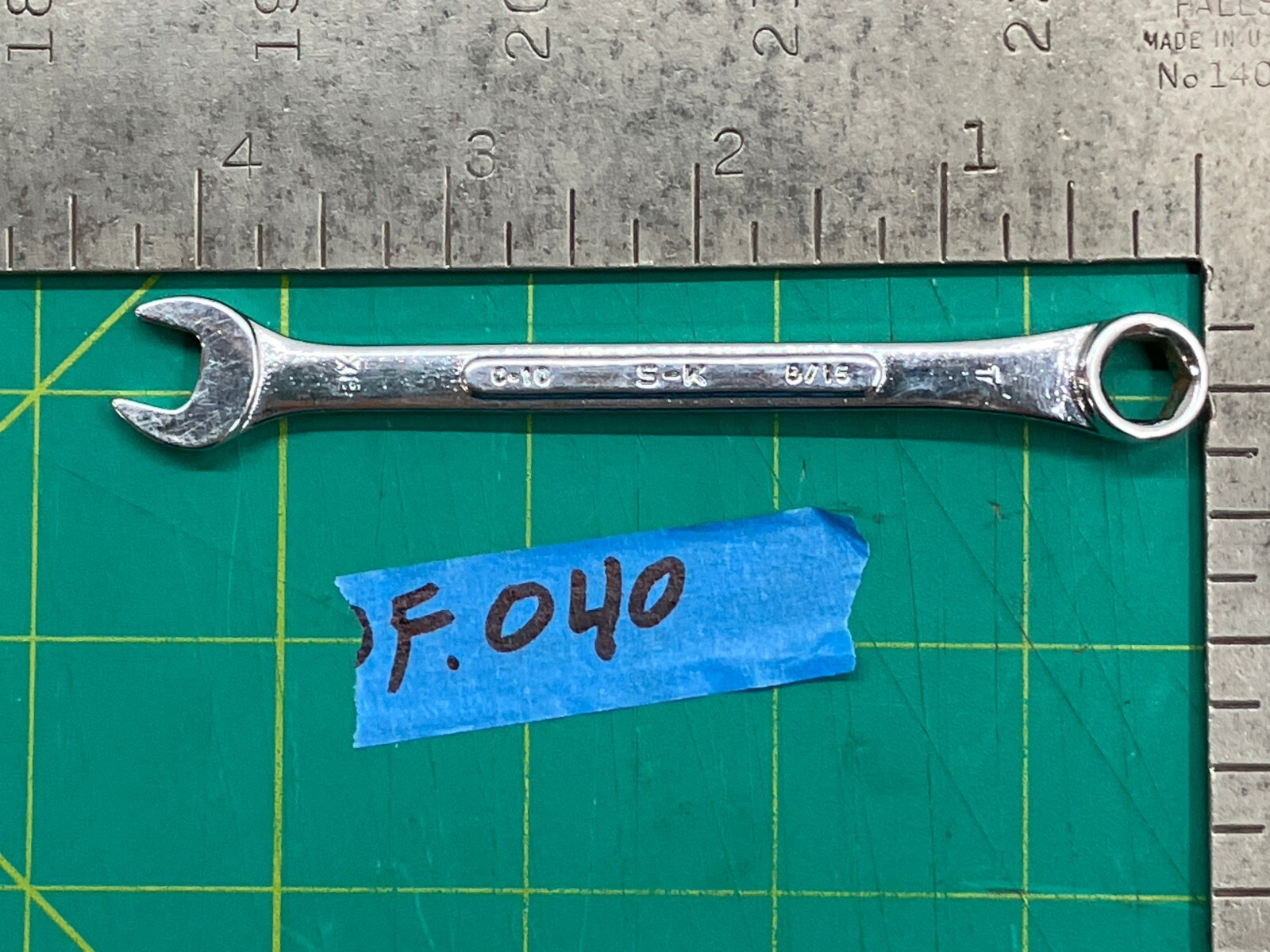 Vintage 4.25" S-K Tools 5/16" No.C10 12pt Metric Combination Wrench, Made In USA