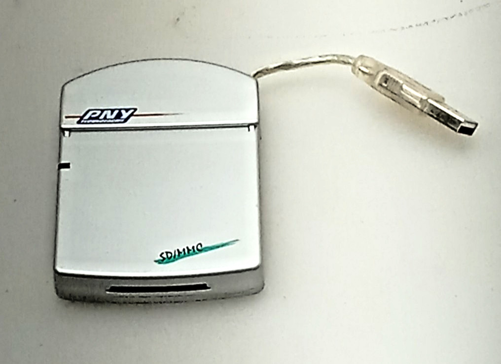 PNY USB Memory Card Reader External USB Adapter Silver Tested & Working