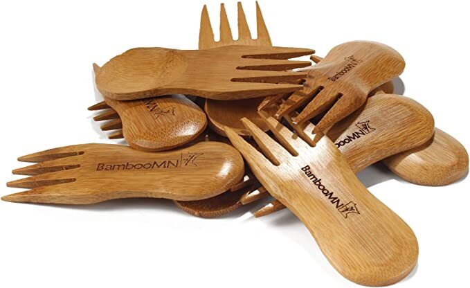 Solid Bamboo Stubby Spork 4" - All Natural Reusable Utensils