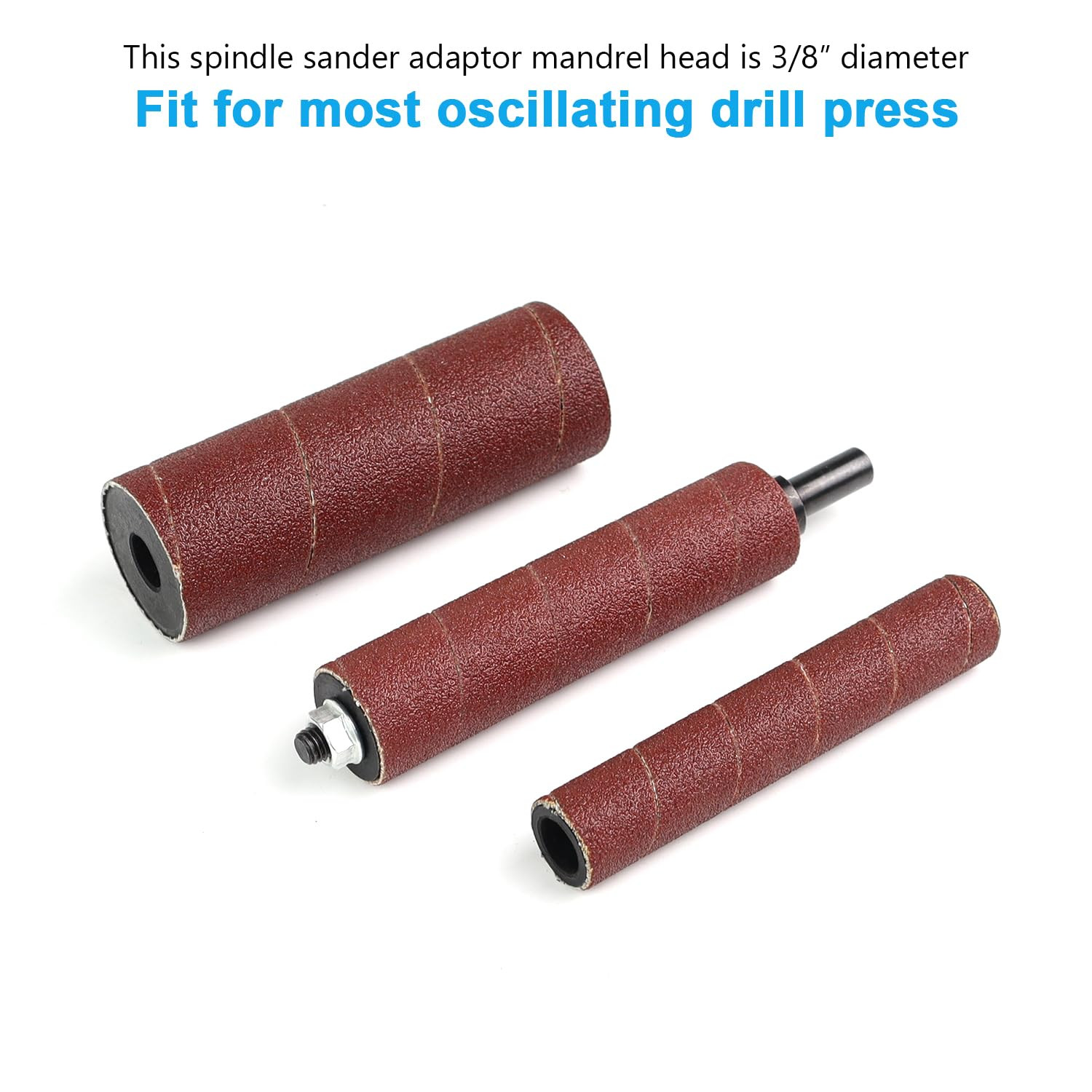 Spindle Sander Adaptor 4-1/2" X 1/2" with Rubber Sanding Drum Kit