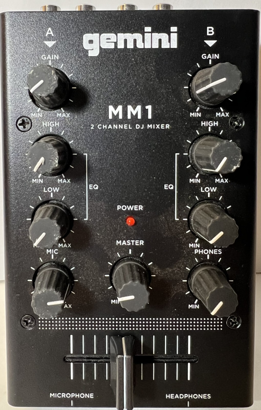 Gemini MM1 Professional Audio Pocket-Sized 2-Channel DJ Mixer w/2-Band EQ