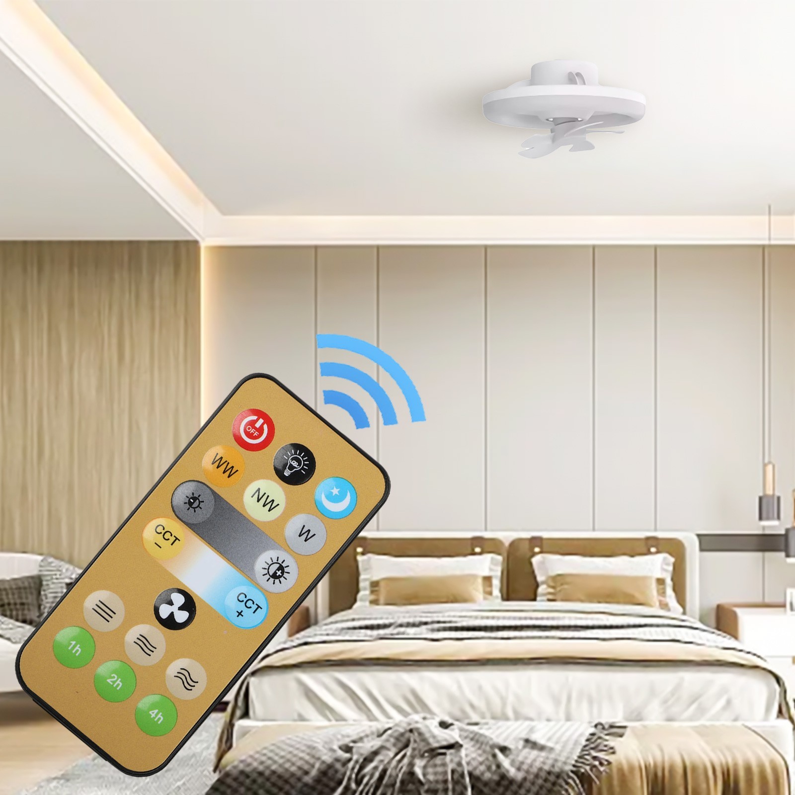Two Pack Wireless Remotes for Easy For E27 Ceiling Fan and Light Control