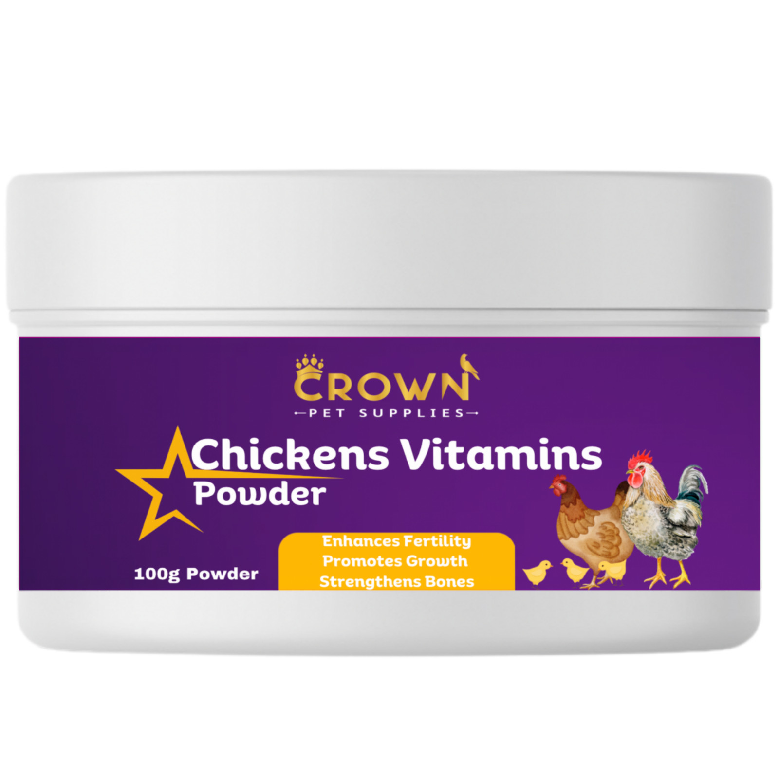 Multi-Vitamins Supplement for Chickens, Fertility, Bone & Growth Support 100g