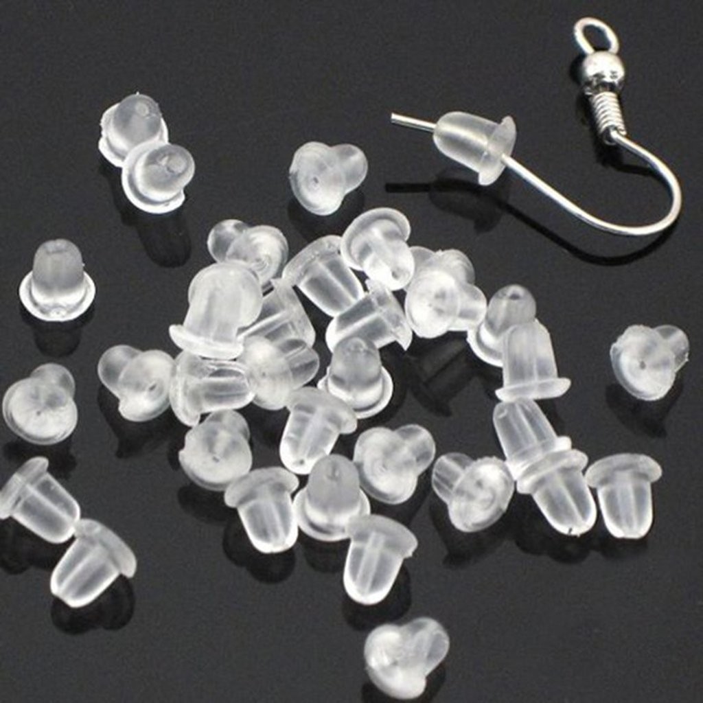 500pcs Clear Earring Backs Safety Rubber 18 Inch x 14 x 3.75 Inch, clear