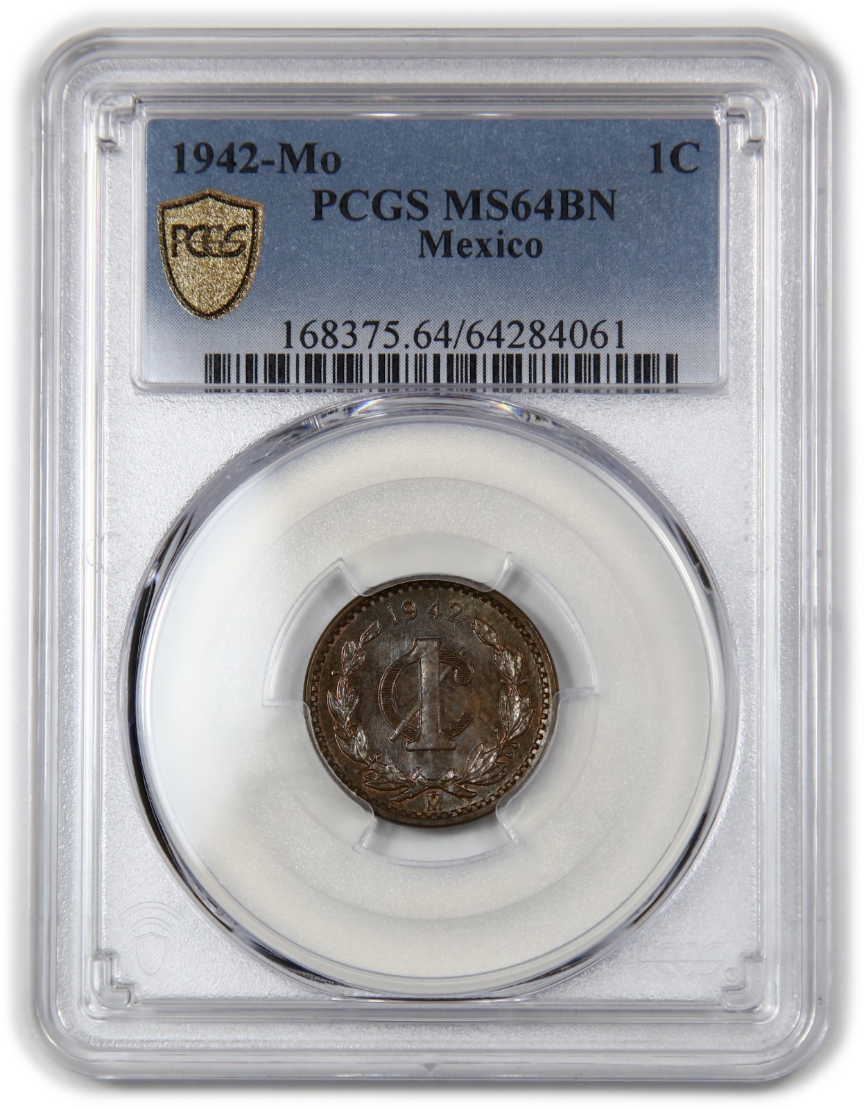 1942 Mo PCGS MS64 BN Brown - Mexico 1 One Centavo 1c KM-415 Coin #62315A