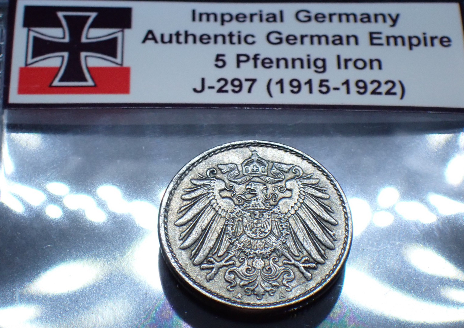 Imperial Germany post-WW1 1919-22 5 Pfennig Iron Coin Rare Empire Artifact J.297