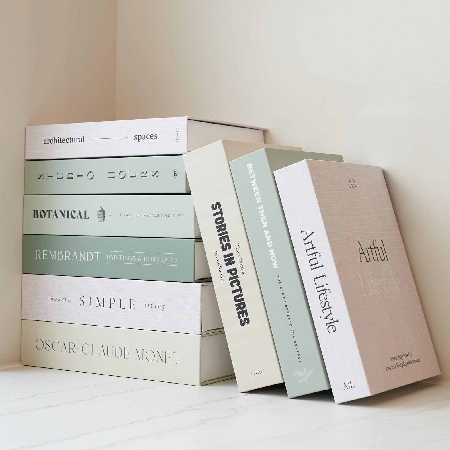 Beautiful Decorative Books - Set of 9 Boxes Enhance Your Coffee Table, Booksh...