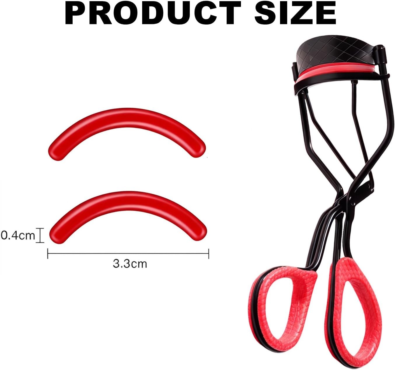 24Pack Compatible with Revlon Eyelash Curler Refills,Red Silicone Eye Lash Curle