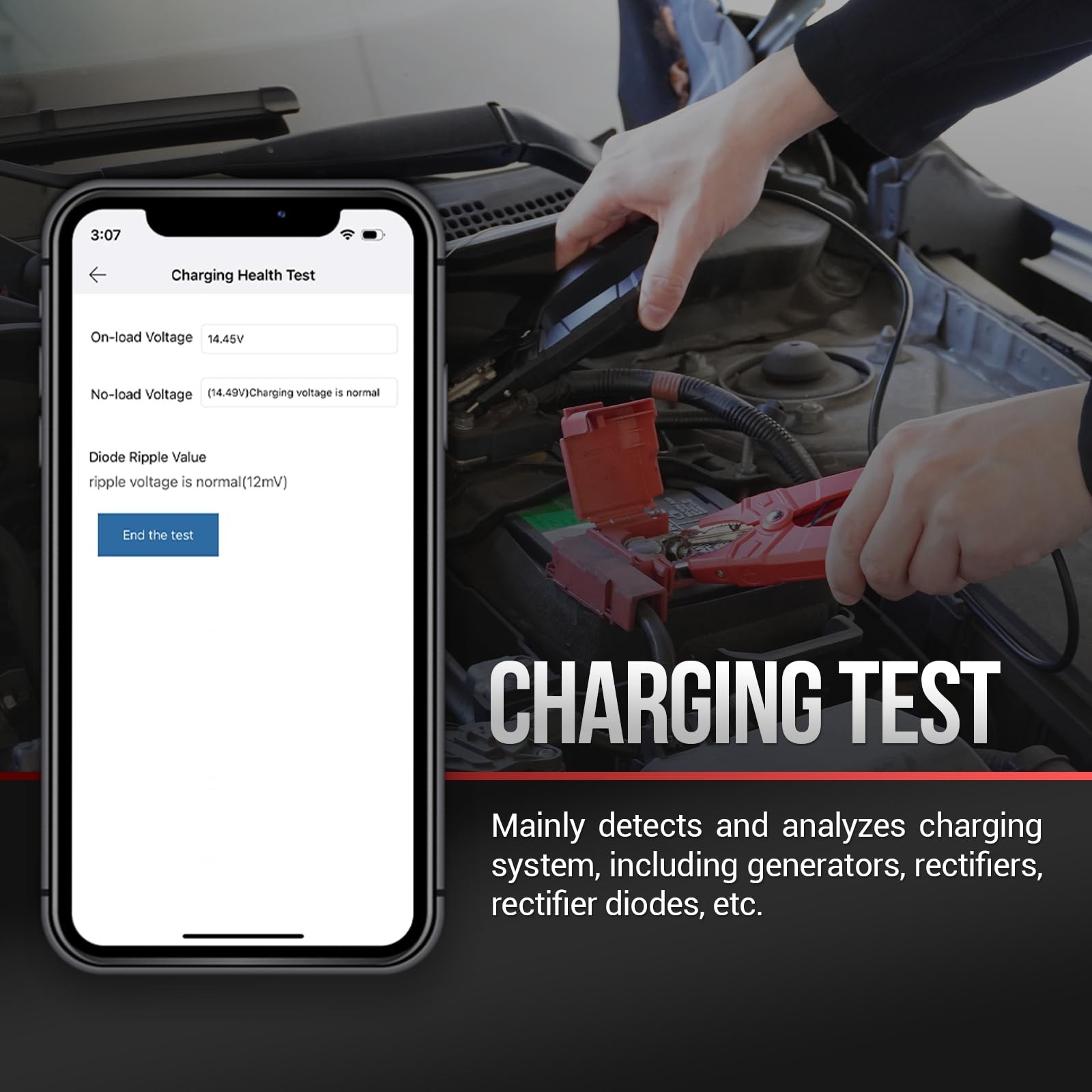 Launch Battery Tester, BST 360 Bluetooth Test Clip, Compact, Black