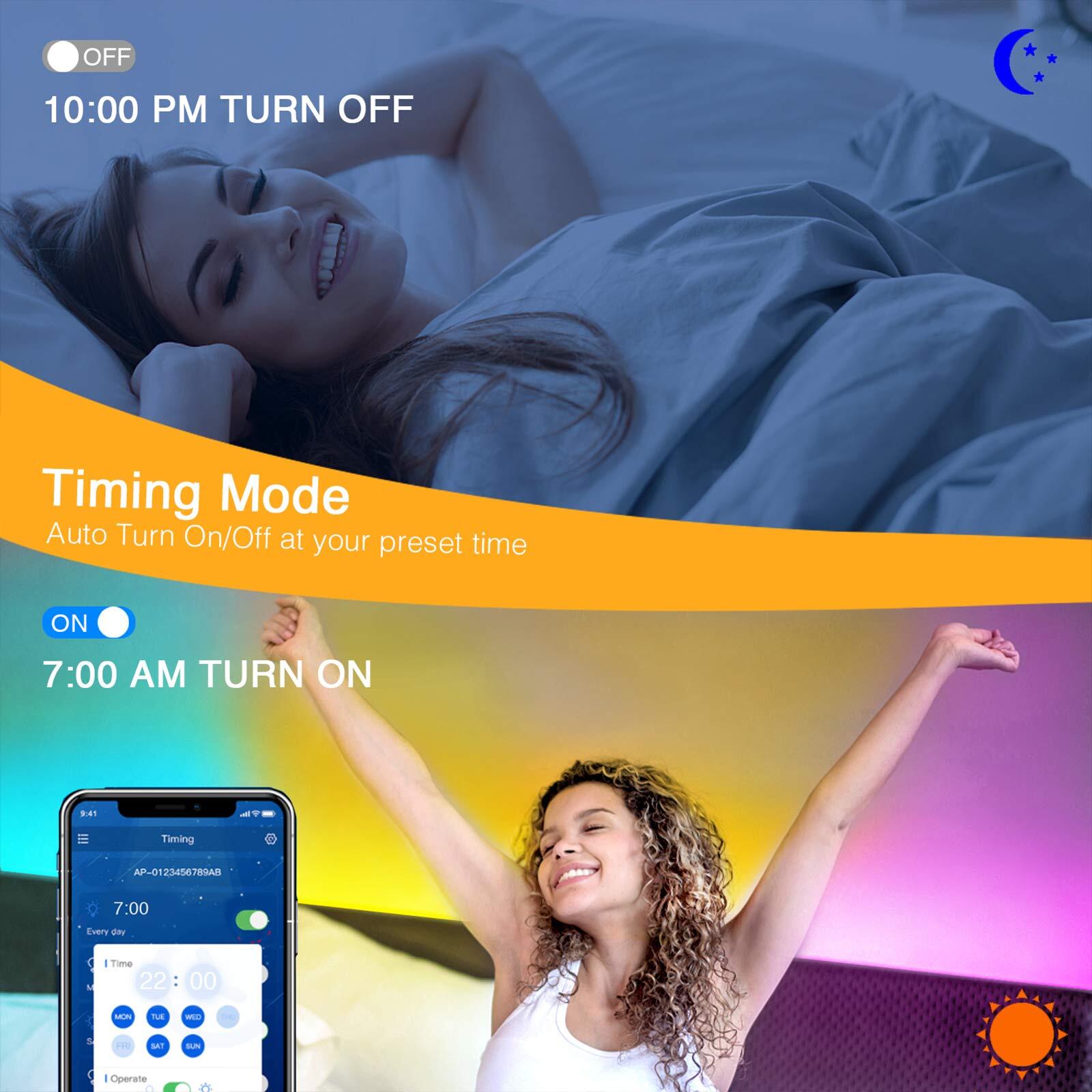 LED Strip Lights 25 FT, App Controlled Bluetooth Led Light Strips Sync with M...