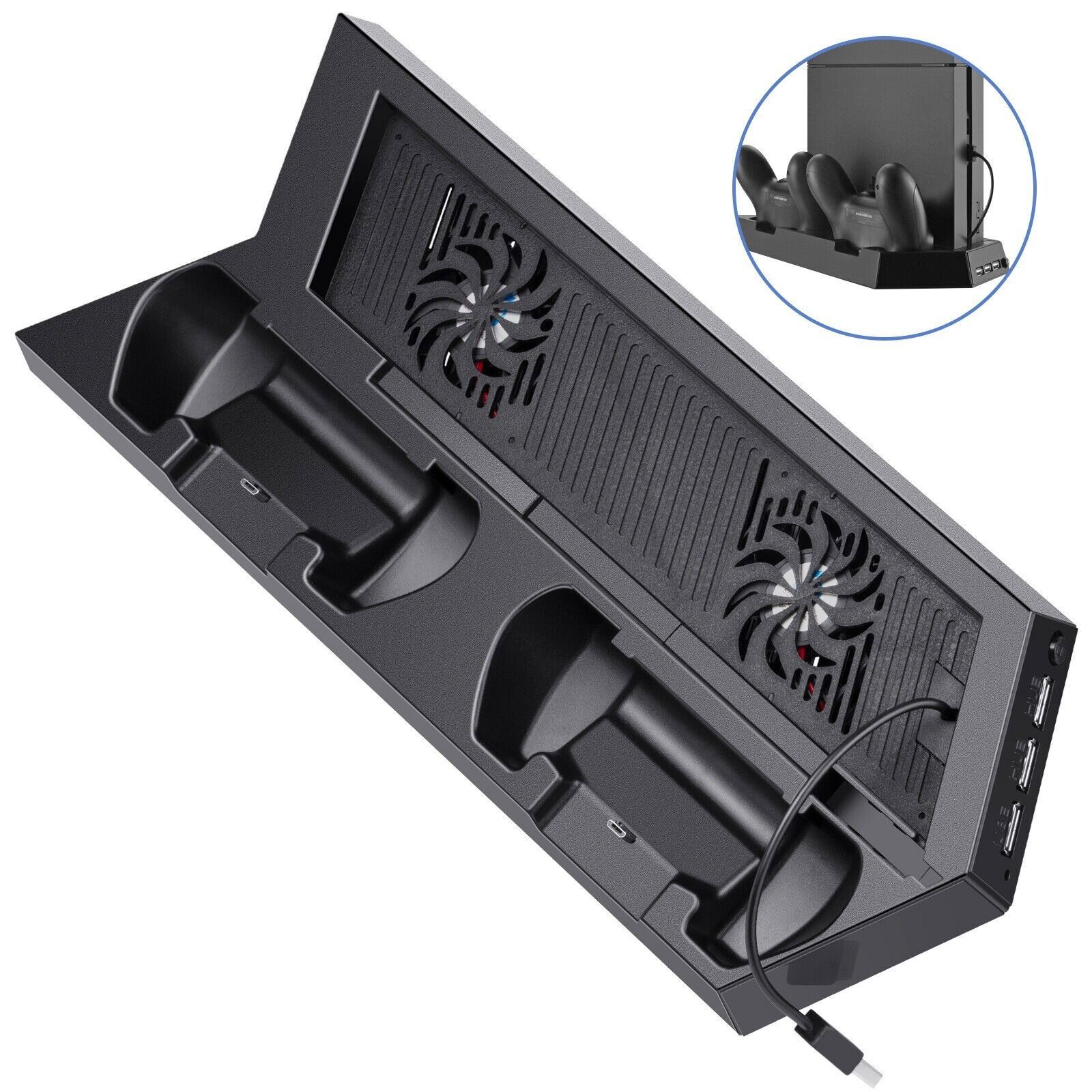 PS4 Cooling Station Vertical Stand 2 Controller Charging Dock For PlayStation 4