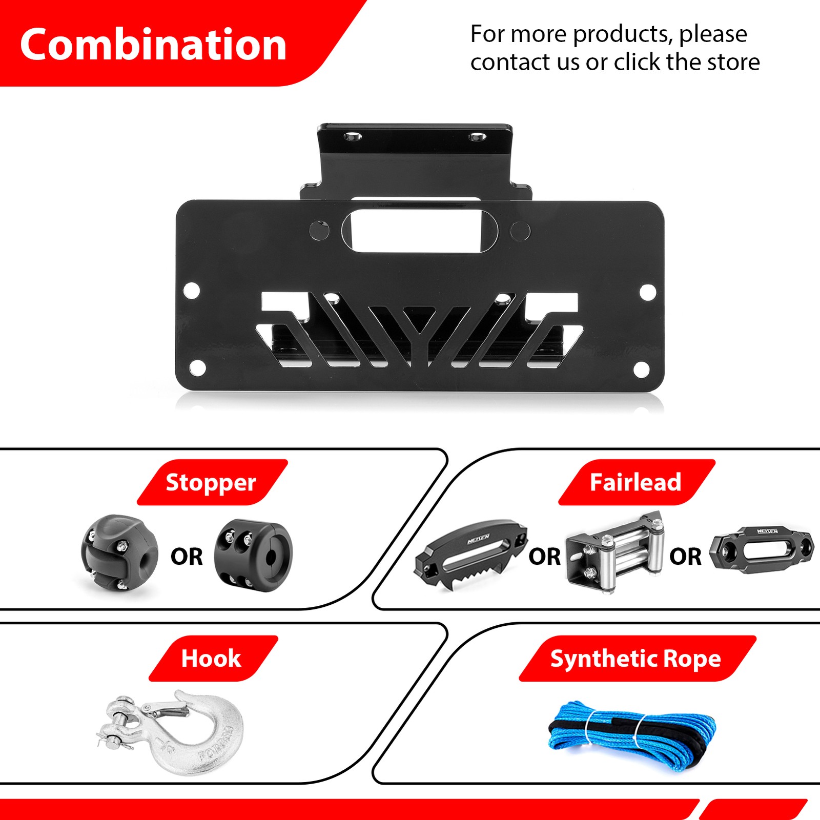 UTV Winch Mounting Bracket Fits Yamaha YXZ All Models（2016-2025）
