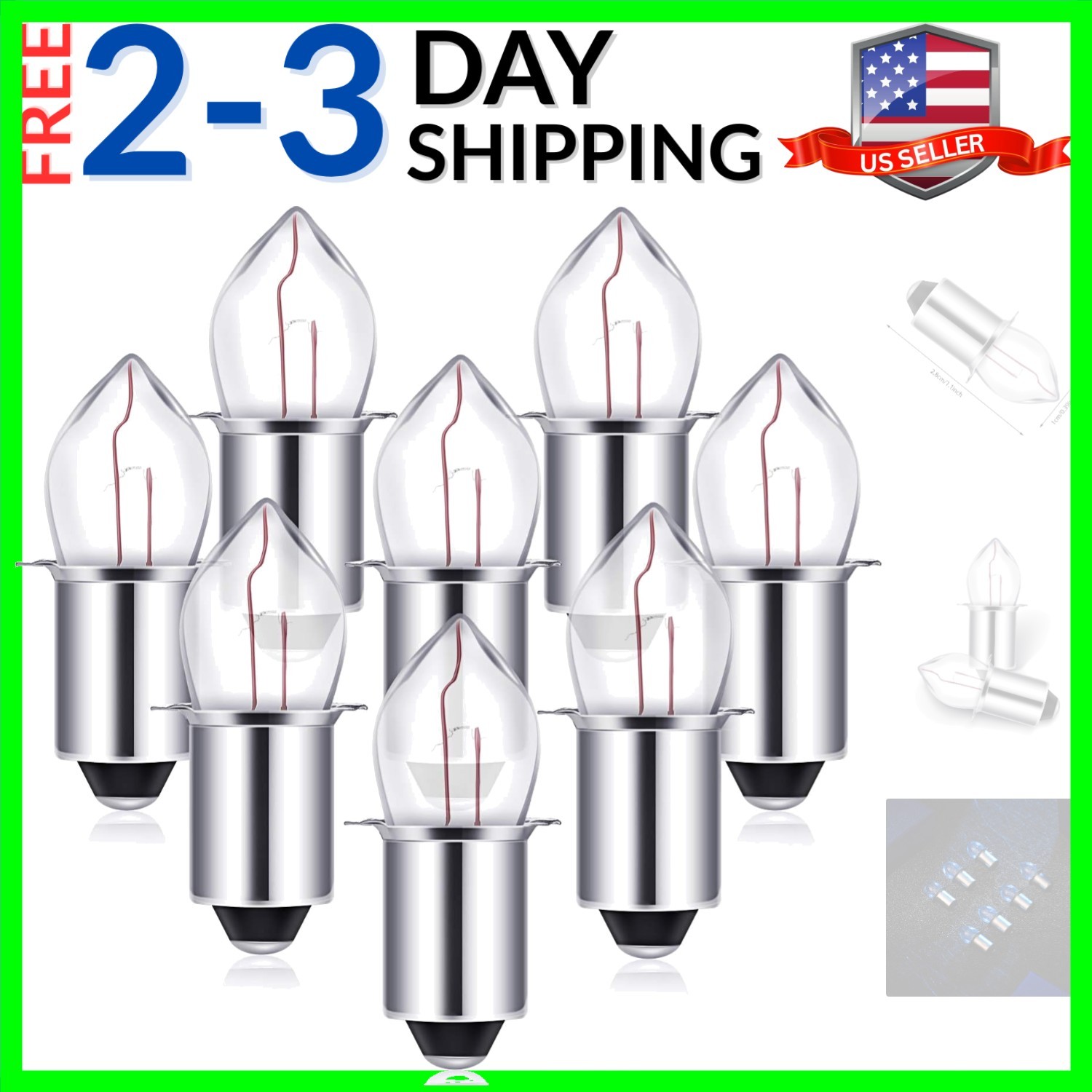 8 Pieces 2D-2.4-Volt 0.7A Krypton Replacement Bayonet Base Bulb