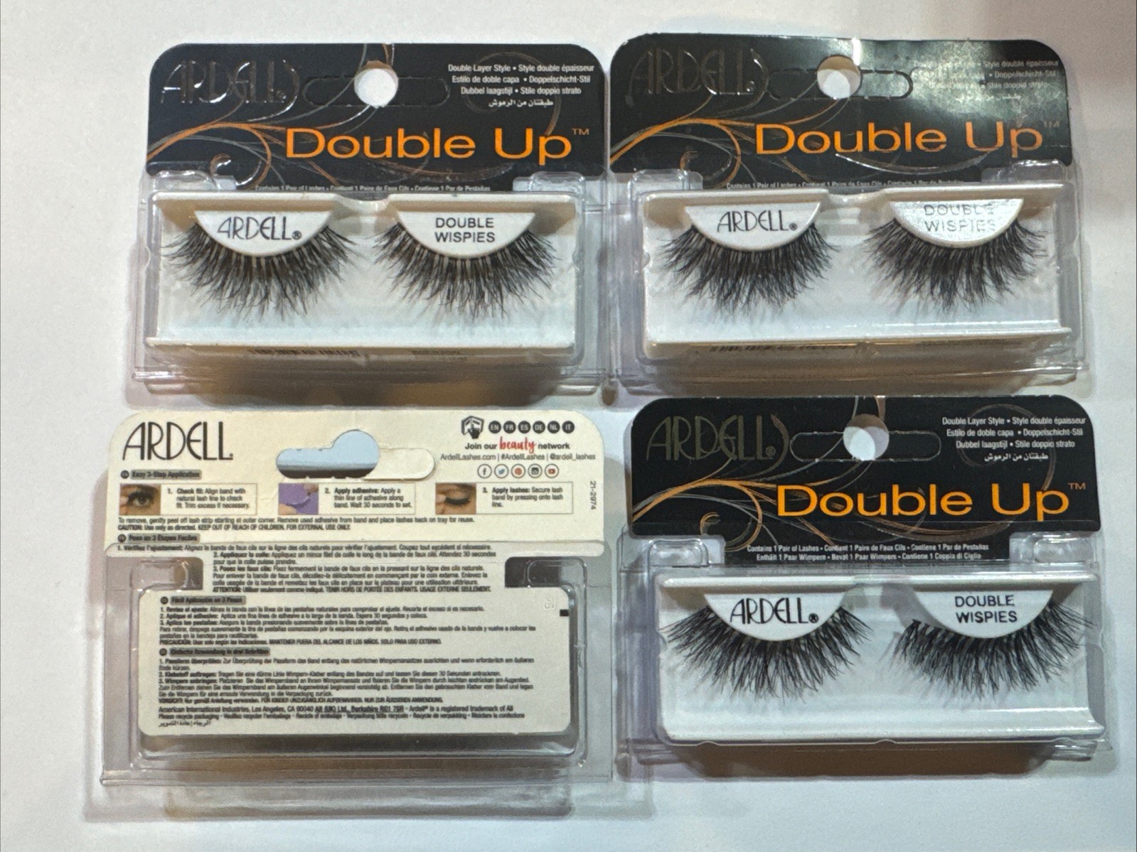 Ardell Hollywood Glam Lashes Double Wispies - Set Of 4. Ship #103