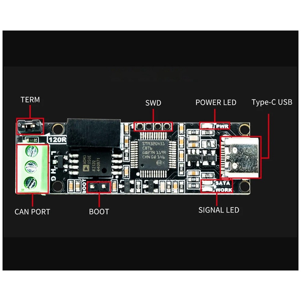CANable V2.0 Pro CANbus Transceiver USB to Protocol Analyzer Adapter1003