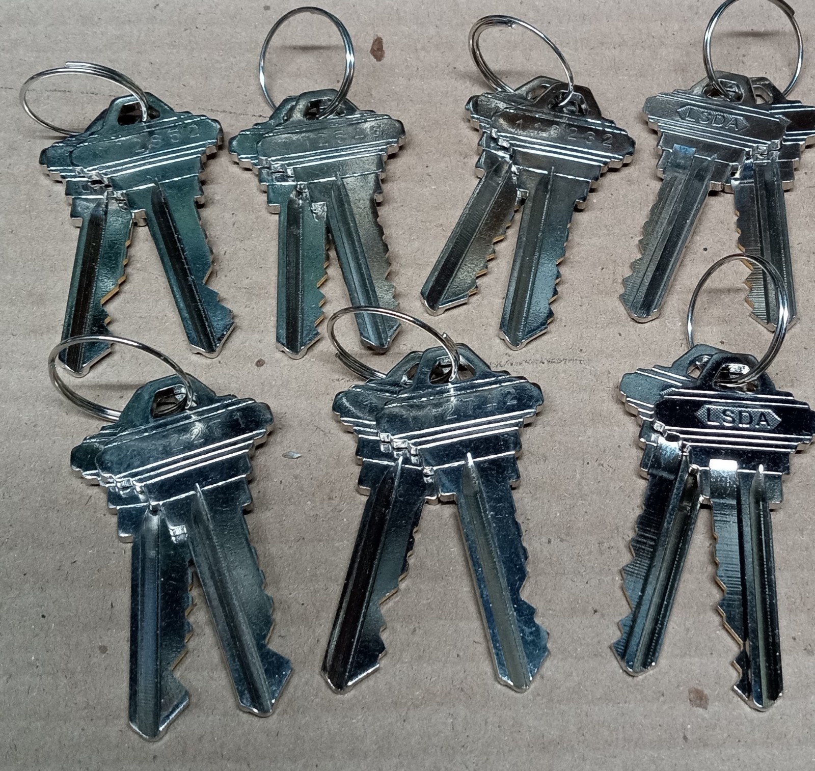 LSDA Schlage Keys, Code PRECUT Sets Of 2, Keyway C, 6 Cuts/Pin