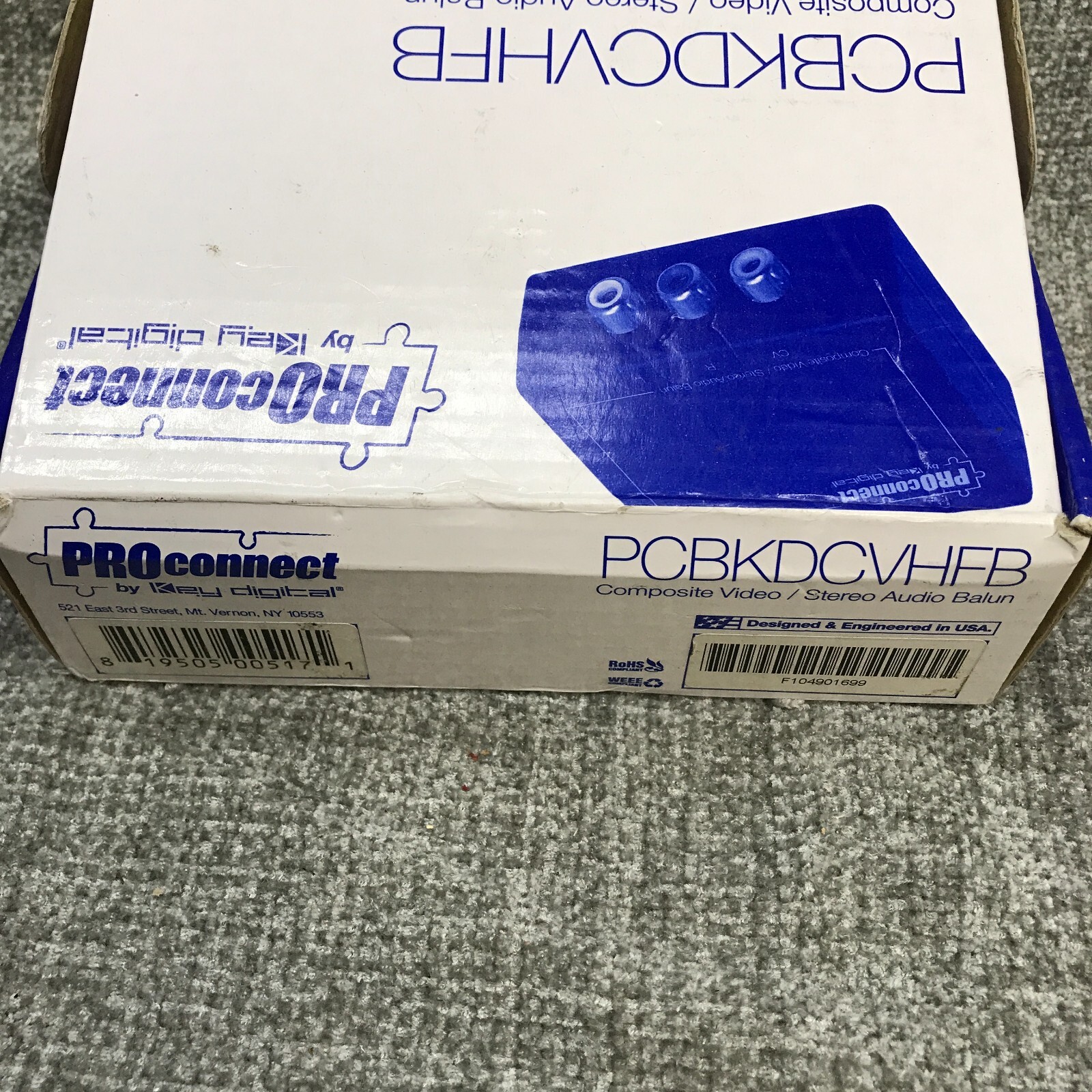Pro Connect by Key Digital PCBKDCVHFB CAT5/5e/6 Component / Digital Audio Balun