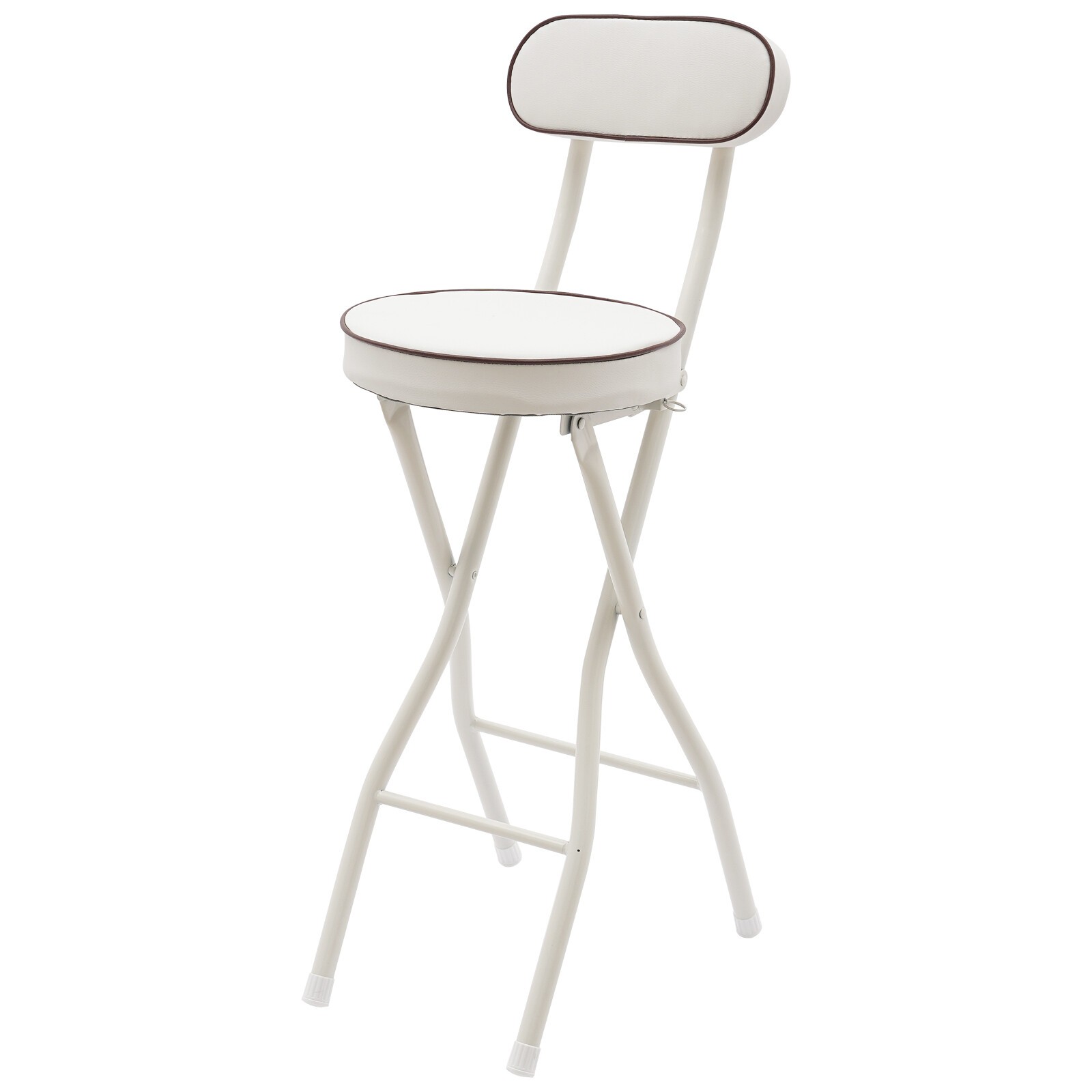 2 Pcs Folding Bar Stool with Backrest Tall Foldable Stool Chair Portable High...