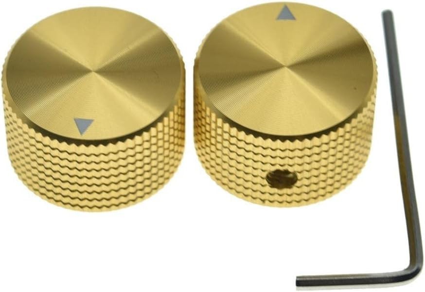 4pcs Guitar/Bass/AMPS Set Screw Aluminium Pot Knobs 1/4" Top Hat Knob Bell Knobs