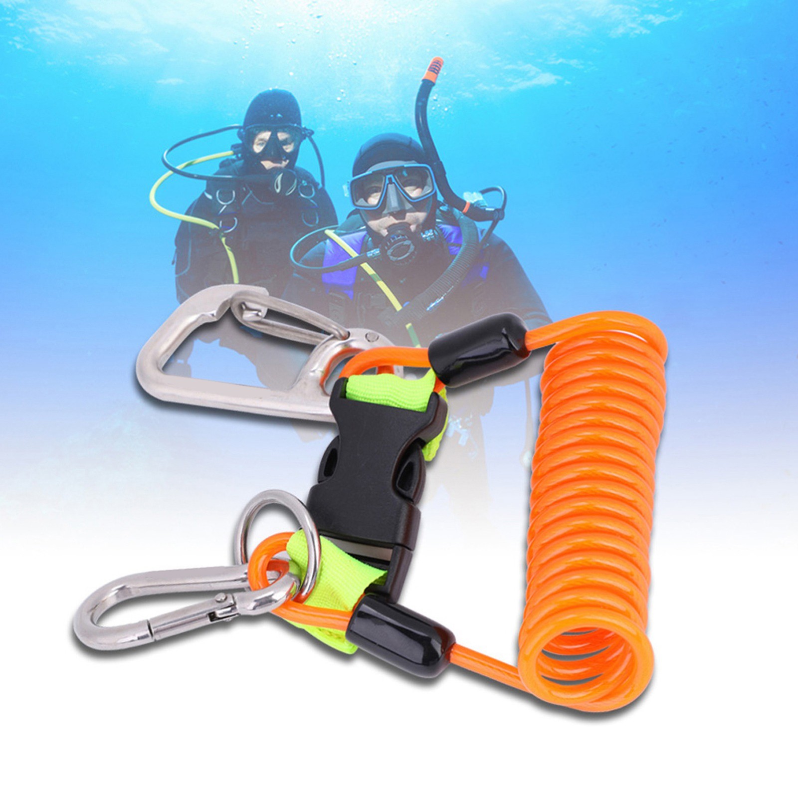 Keep Diving Anti Lost Spring Coil Lanyard Safety Emergency Tool With Quick