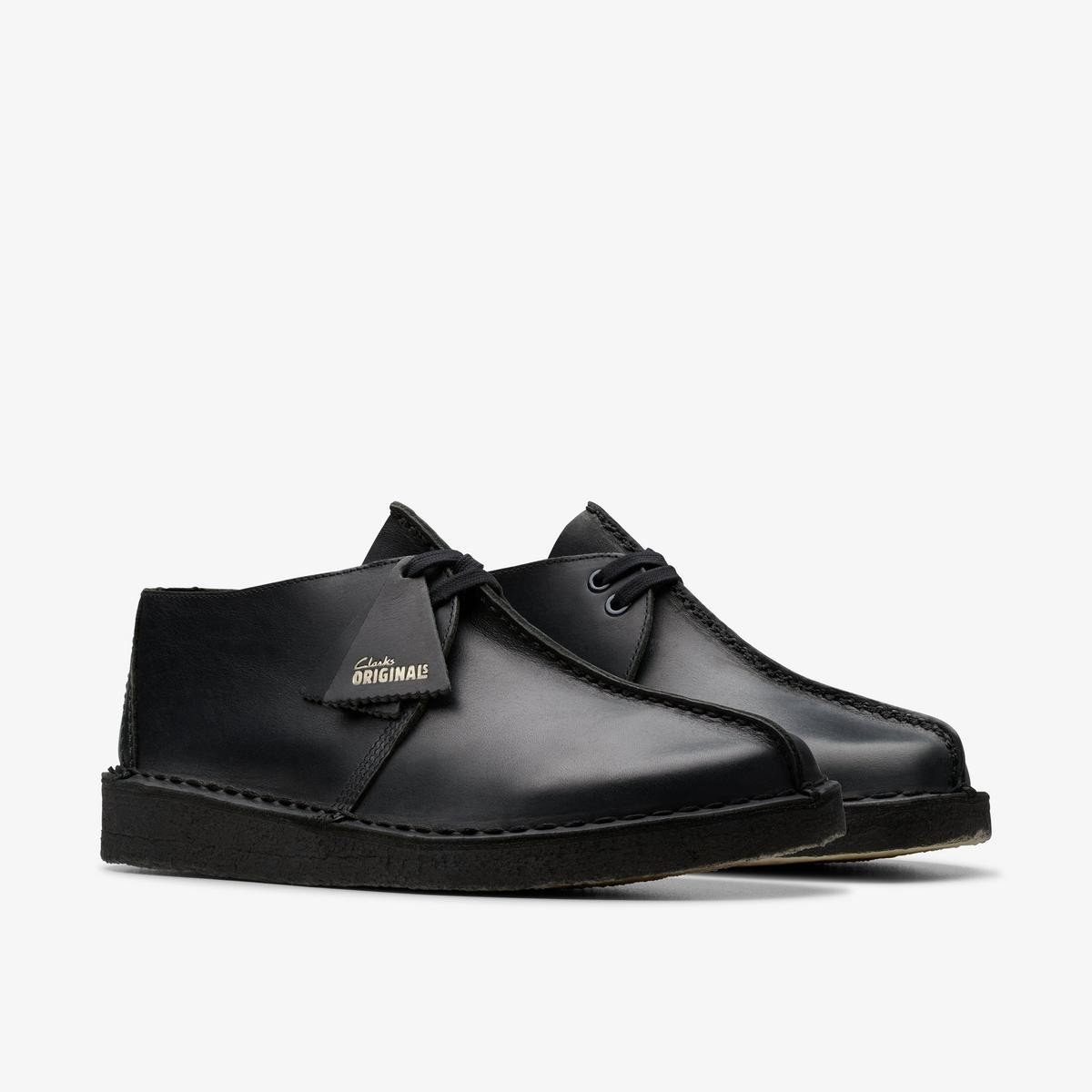 Clarks Originals Desert Trek Bank Robber Black Leather Men’s New Sizes 7-12