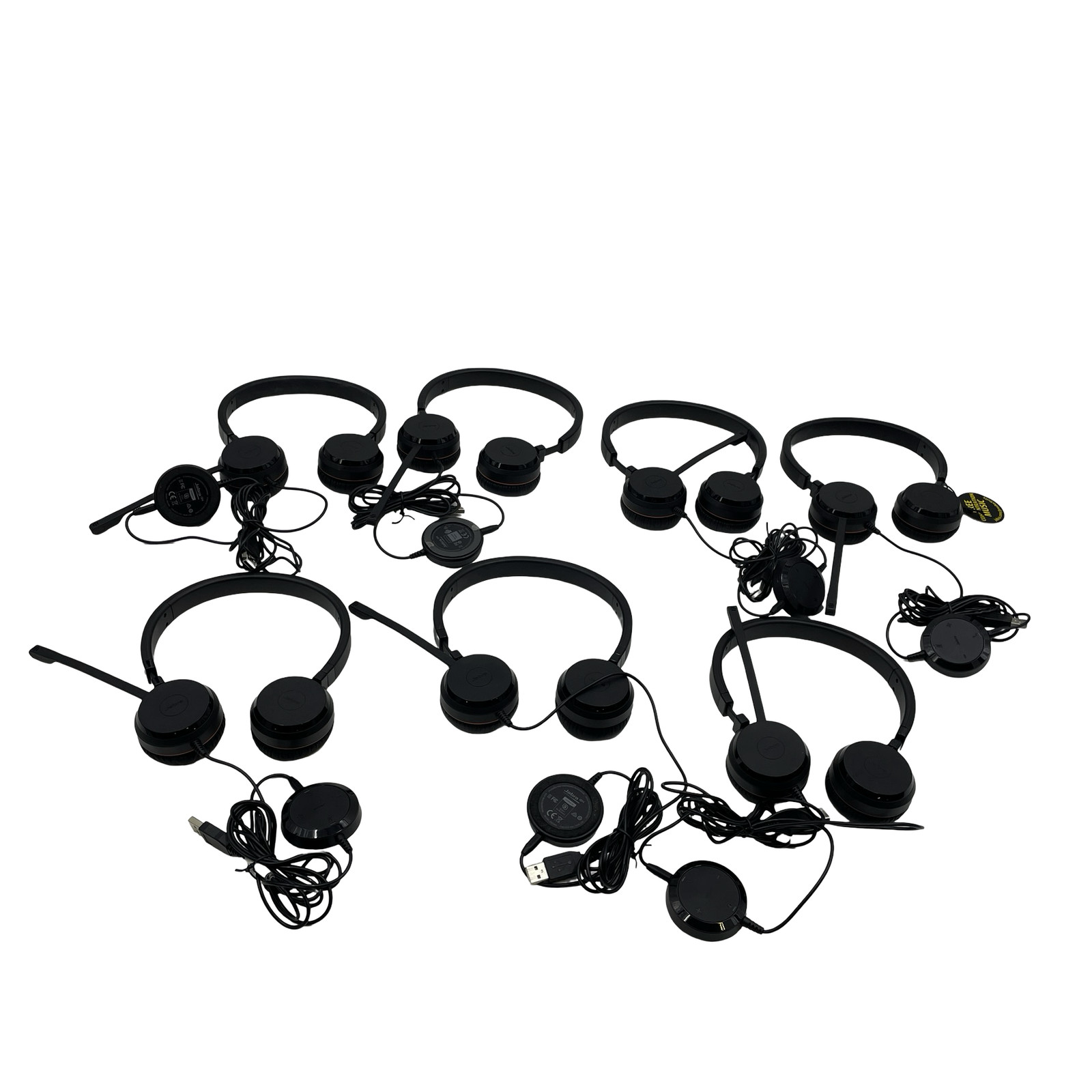 LOT OF 7 Jabra Evolve 30 II enc060 Stereo Headset Black #L6787 (VH)