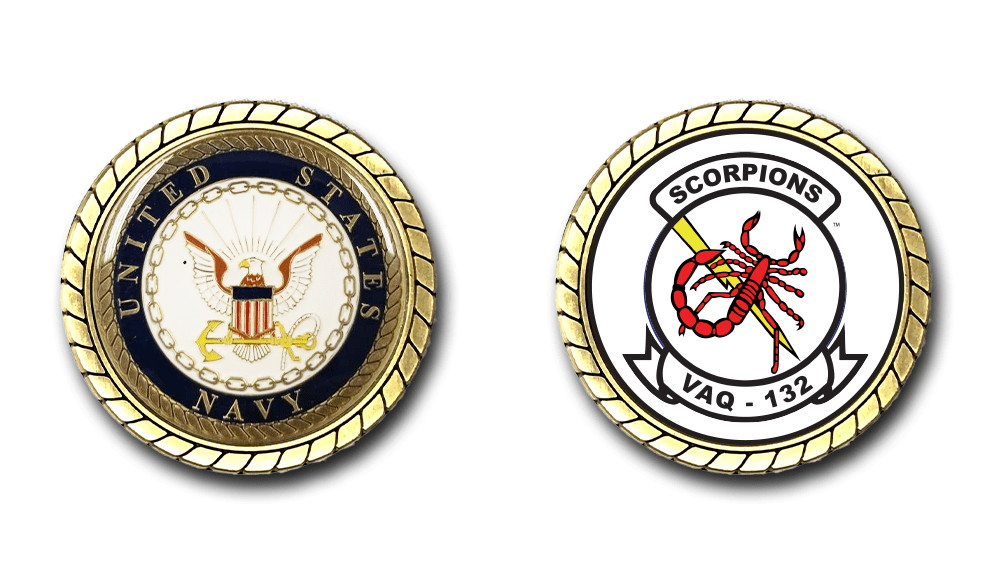 VAQ-132 Scorpions US Navy Squadron Challenge Coin Officially Licensed