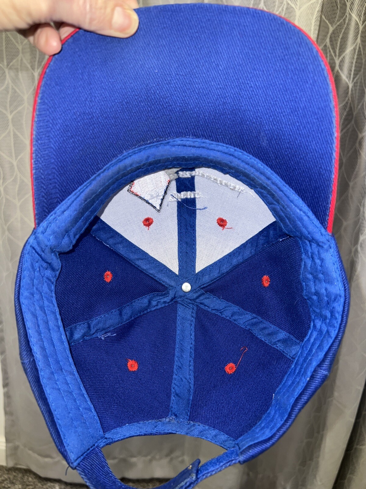 True American Spirit Blue Cap Hat w/Red White Blue Accents and Diamond flag Adj