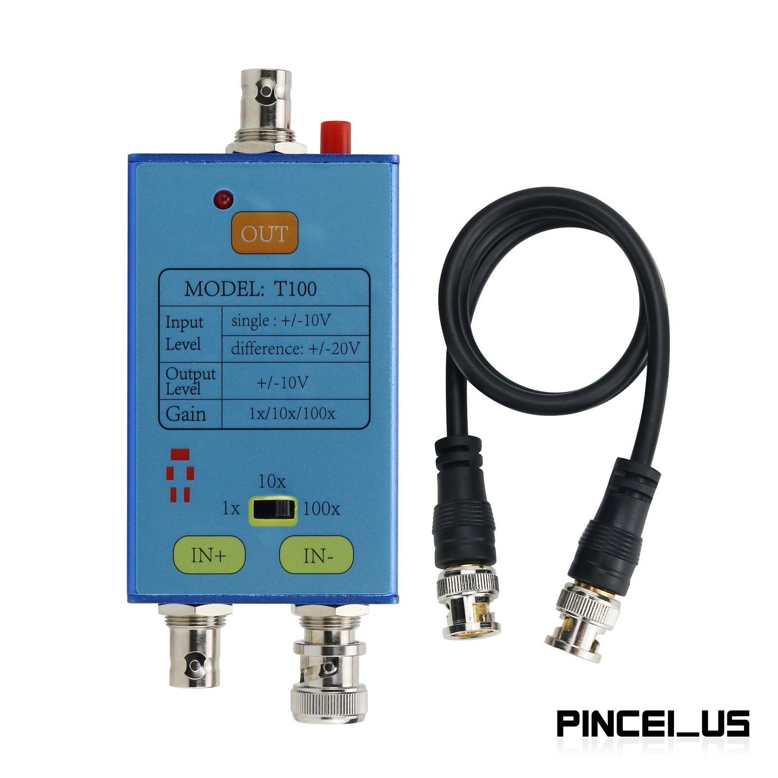 T100 Differential Probe 1X/10X/100X Oscilloscope Probe 10M Bandwidth pe66