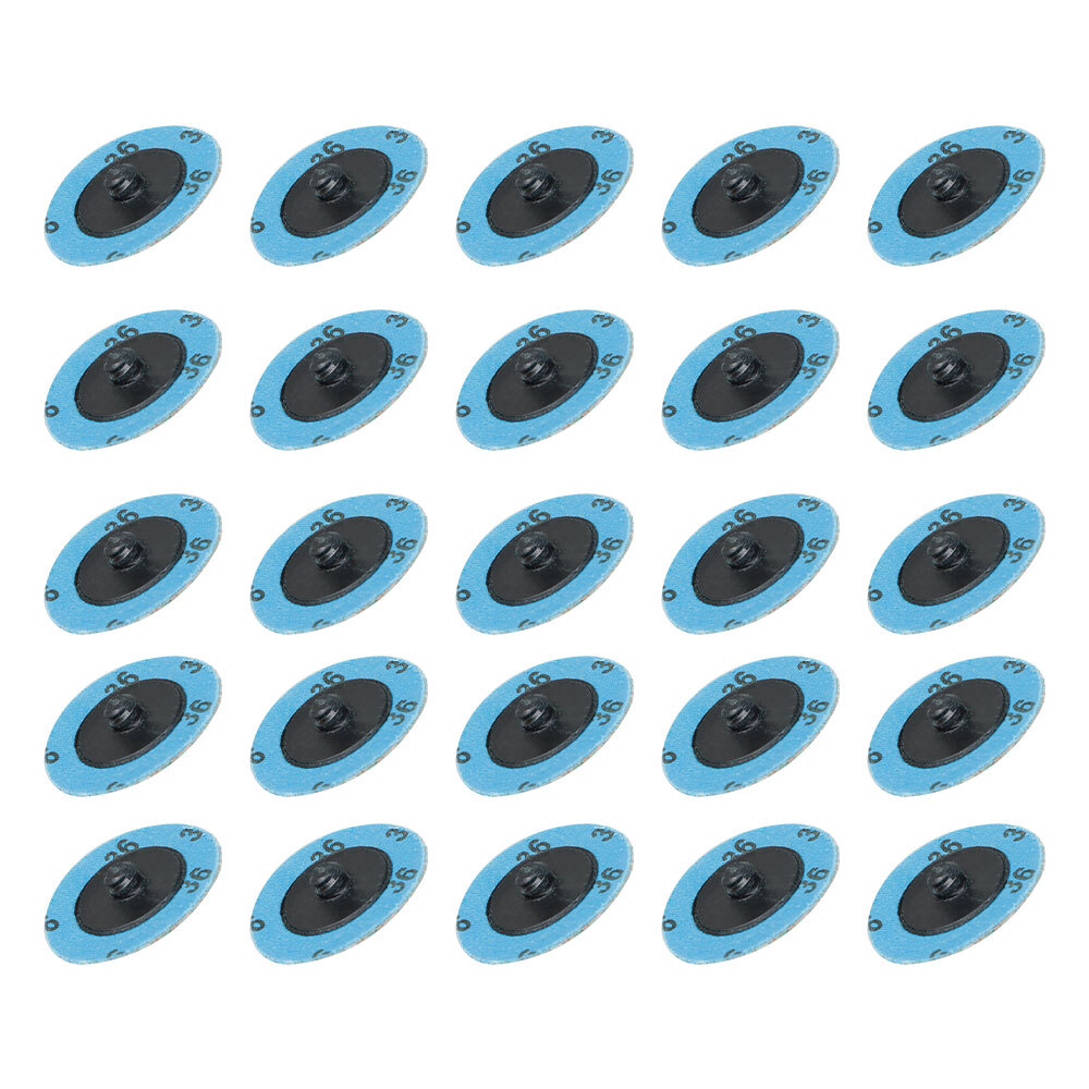 25 Pcs 2" 36 Grit Zirconia + Grind Aid Quick Change Sanding Discs Type
