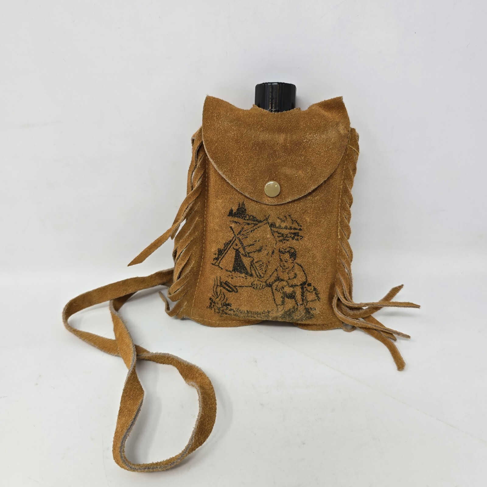 Bloom Brothers Leather Canteen Crossbody New Unused Flask Vintage Antique